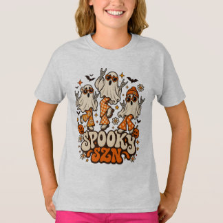 レトロ スプーキーシーズン ゴースト | グルービー70'sハロウィンデザイン tシャツ