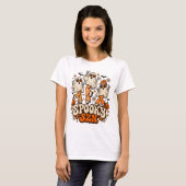 レトロ スプーキーシーズン 幽霊 | グルービー70年代ハロウィンデザイン Tシャツ (正面フル)