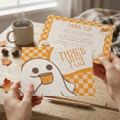 レトロ スプーキー かわいい おばけ ハロウィン サンキューカード