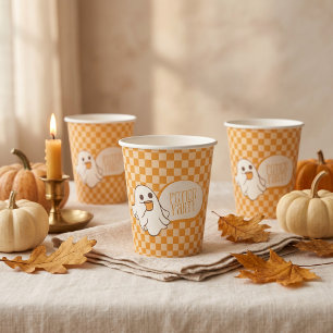 レトロ スプーキー かわいい おばけ ハロウィン 紙コップ