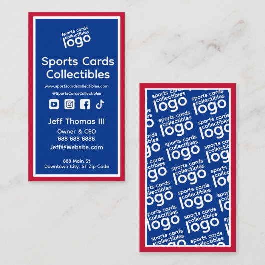 レトロ スポーツカード コレクター ビジネスカード (正面/裏面)