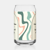 レトロ スワール アーチ ミントグリーンとピンクのウェディング ガラス缶 (左)