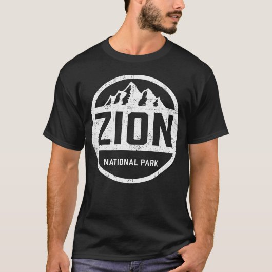 レトロ ズィオン国立公園 ユタ マウンテン 男女兼用 Tシャツ (正面)