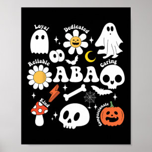 レトロ セラピスト ゴースト ハロウィン スプーキー ビヘイビア ポスター