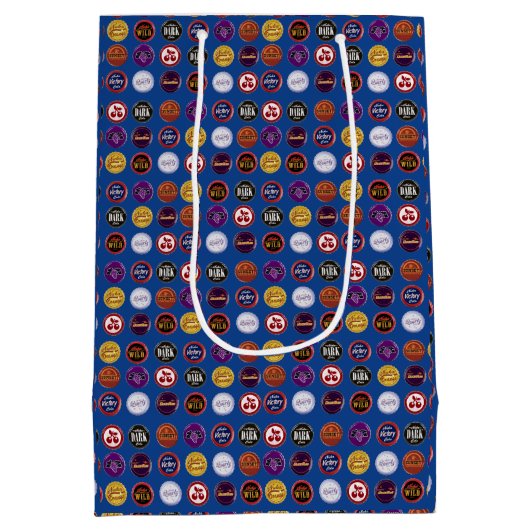 レトロ ソーダ キャップ ギフト バッグ, ヴィンテージ ゲーマー ギフト ミディアムペーパーバッグ (裏面)