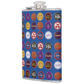 レトロ ソーダ キャップ フラスコ, ヴィンテージ ポップ アート フラスク (左)