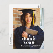 レトロ タイポグラフィー ありがとう 卒業写真 ポストカード (正面/裏面)