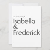 レトロ タイポグラフィー ウェディング 招待状 (正面)