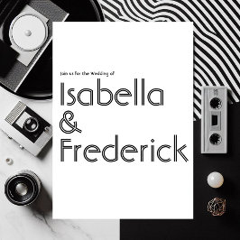 レトロ タイポグラフィー ウェディング 招待状