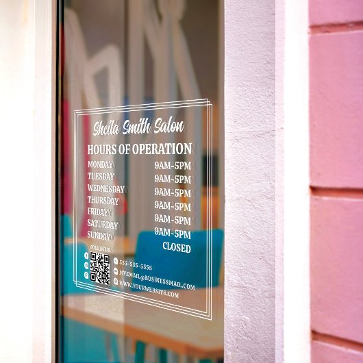 レトロ タイポグラフィー クール ビジネス 営業時間 ウィンドウサイン