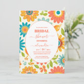 レトロ タイポグラフィー サマー サン ブライダル シャワー 招待状 (スタンド正面)