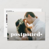 レトロ タイポグラフィー フォト ウェディング 延期のお知らせ 案内ポストカード (正面/裏面)