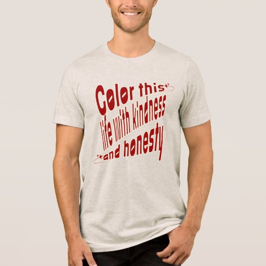 レトロ・タイポグラフィー 励ましの言葉 トライブレンドTシャツ (正面)