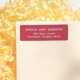 レトロ タイポグラフィ チェリー レッド ウェディング 返信先住所 ラベル