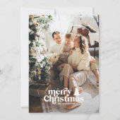 レトロ タイポグラフィ モダン フル フォト ホリデー カード (正面)