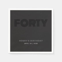 レトロ タイポグラフィ モダン ブラック 40歳の誕生日