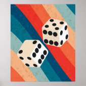 レトロ ダイス ウォール アート おしゃれなプリント 運がいい気がする ポスター (正面)