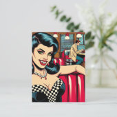 レトロ・ダイナーのヴァンパイア ポストカード (スタンド正面)