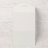 レトロ ダスティ ローズ QR コード オールインワン招待状 (外側)