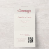 レトロ ダスティ ローズ QR コード オールインワン招待状 (内側)