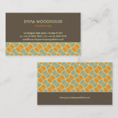 レトロ! ダリアブラウン、オレンジおよび水 名刺 (正面/裏面)