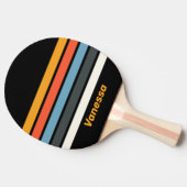 レトロ ダーク レインボー アクロス ストライプ ネーム入り 卓球ラケット (横)