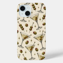 レトロ ダーティーマティーニとオリーブのスマホケース
