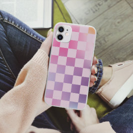 レトロ チェッカー ボーダー グラデーション 紫 パターン Case-Mate iPhone 14ケース