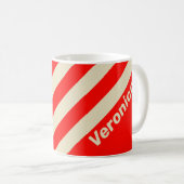 レトロ チェリー スリー ストライプス 名入れ コーヒーマグカップ (正面右)