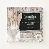 レトロ・チャルクボード、メイソン・ジャー、デイジー ノートブック (裏面)