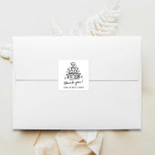 レトロ チャンピエーンブライダルシャワー感謝タグ スクエアシール