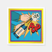 レトロ チャンピオン シャンパン (パーティー) コンセントレーションナプキン スタンダードカクテルナプキン (正面)