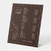 レトロ チョコレート ブラウン ヘア サロン スパ 価格表 Pe 台座サイン (正面)