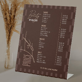 レトロ チョコレート ブラウン ヘア サロン スパ 価格表 Pe 台座サイン