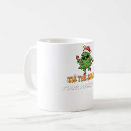 レトロ ティス・ザ・シーズン クリスマスツリー オリジナルプリント コーヒーマグカップ