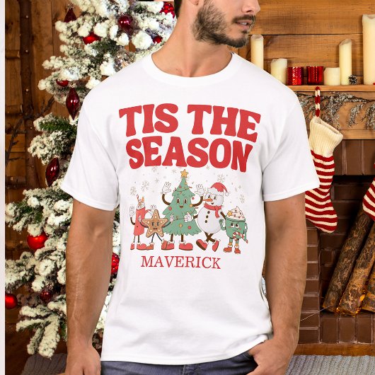 レトロ・ティス・ザ・シーズン・クリスマス Tシャツ