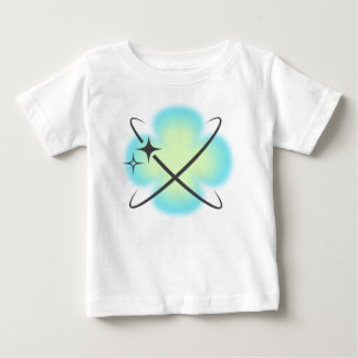 レトロ ティール アトミック フラワー ベビーTシャツ