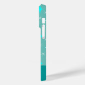 レトロ ティール&ホワイト スター柄 編集可能 Case-Mate iPhoneケース (裏面 / 左)