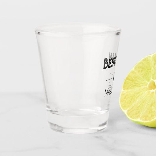 レトロ テキスト ベストマン ブラック モノグラム ウェディング ショットグラス (左)