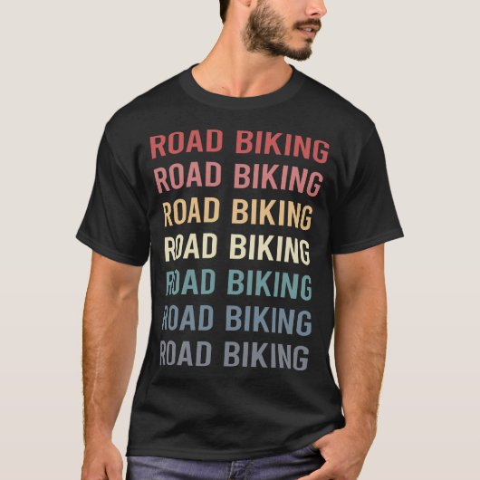 レトロ テキスト ロードバイク Tシャツ (正面)