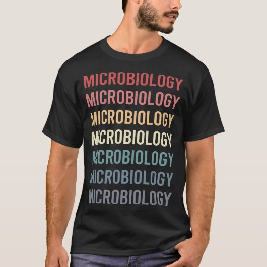 レトロ テキスト 微生物学 微生物学者 Tシャツ (正面)