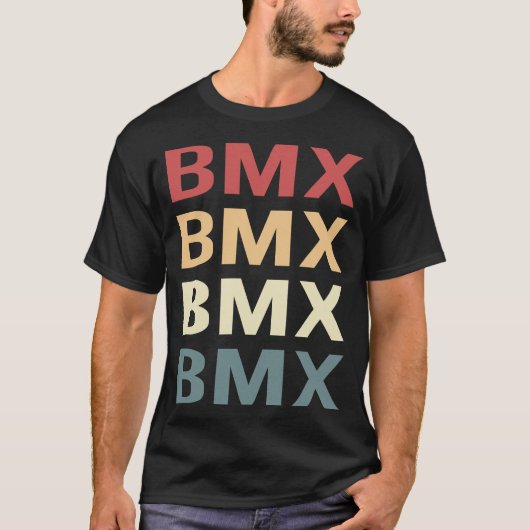 レトロ テキスト BMX Tシャツ (正面)