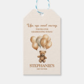 レトロ テディベア アップ アップ アウェイ 男女兼用 ギフトタグ (正面)