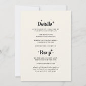 レトロ ディスコボール ブラック ホワイト ウェディング 招待状 (裏面)