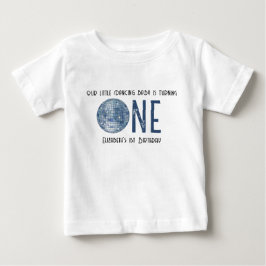 レトロ ディスコボール 1歳 誕生日パーティー ベビーTシャツ