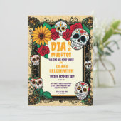 レトロ デイ・オブ・ザ・デッド スugar スカルズ セレブレーション 招待状 (スタンド正面)