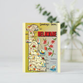 レトロ デラウェア州 地図 ポストカード (スタンド正面)