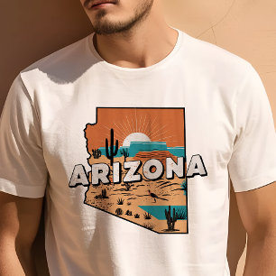 レトロ トラベル アイコニック アリゾナ グラフィック Tシャツ