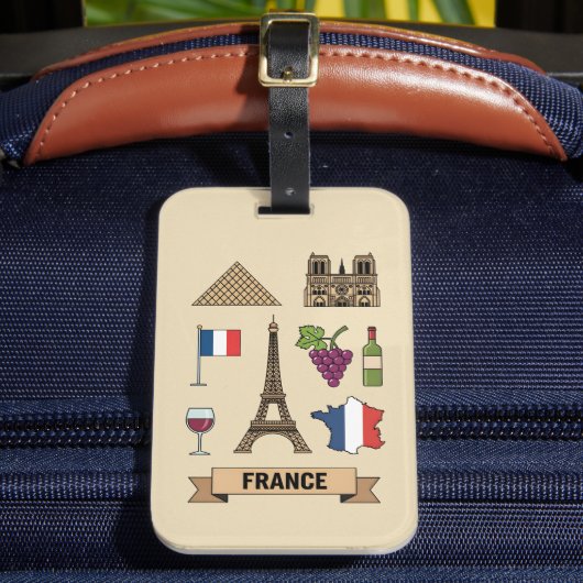 レトロ トラベル フランス 国の象徴 ラゲッジタグ (正面インサイチュ2)