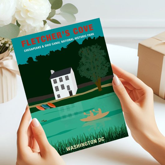 レトロ トラベル ポスター フレッチャーズ コーブ ワシントン DC サンキューカード